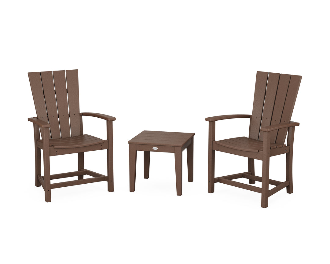 POLYWOOD® Quattro 3-Piece Upright Adirondack Chair Set
