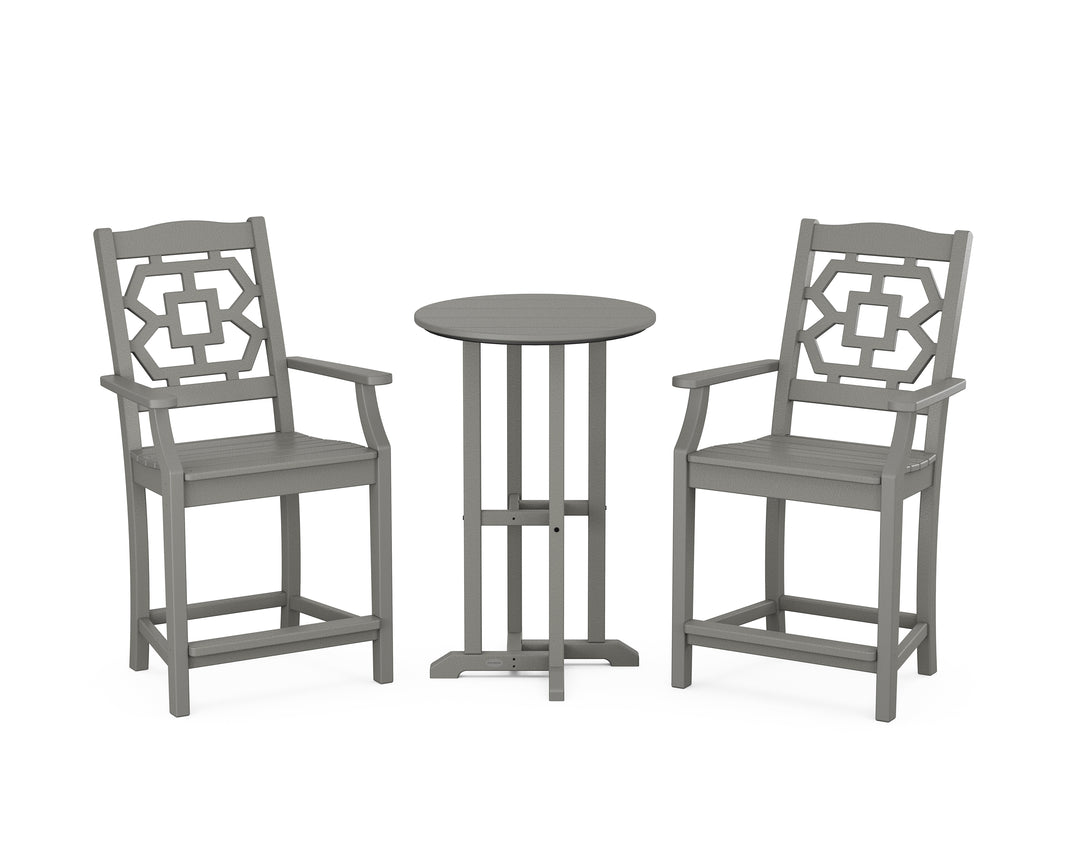 Martha Stewart by POLYWOOD® Chinoiserie 3-Piece Farmhouse Bistro Counter Set