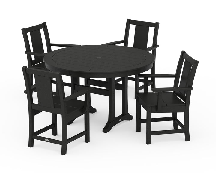 POLYWOOD® Prairie 5-Piece Round Dining Set with Trestle Legs