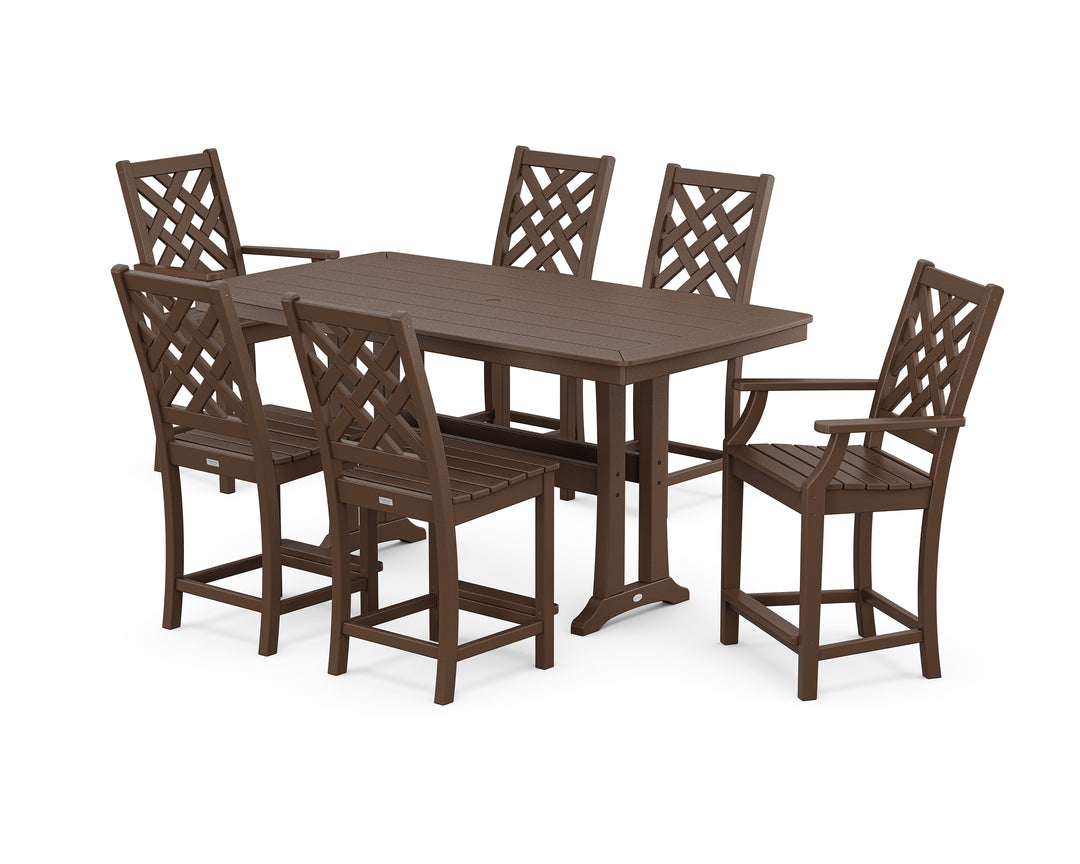 Country Living Wovendale 7-Piece Counter Set with Trestle Legs