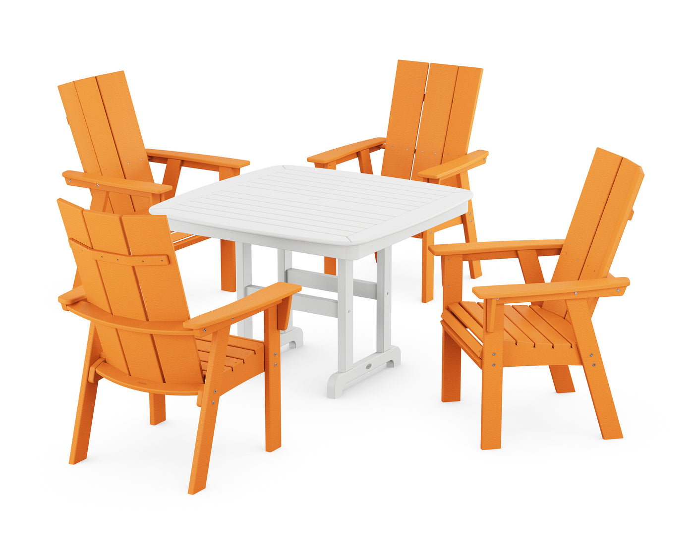 Modern Curveback Adirondack 5-Piece Dining Set