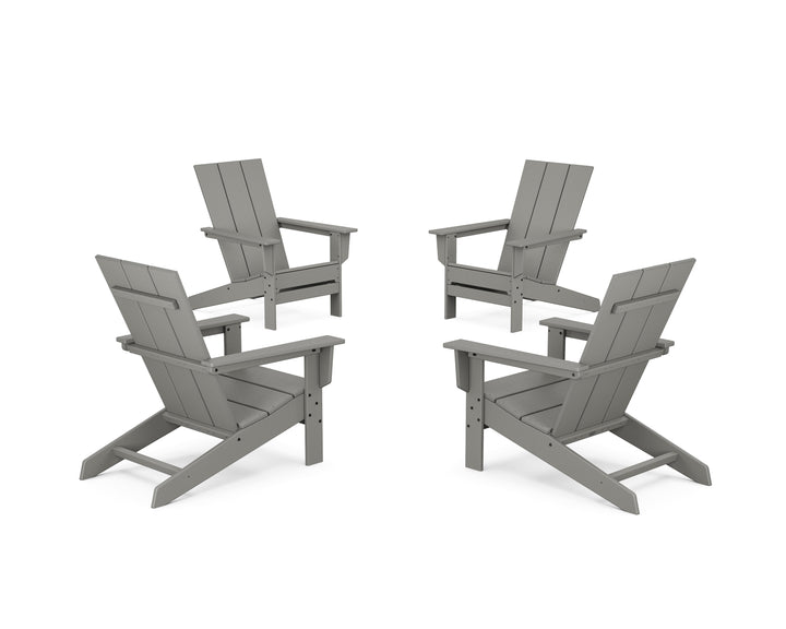 POLYWOOD® 4-Piece Modern Studio Adirondack Chair Conversation Set