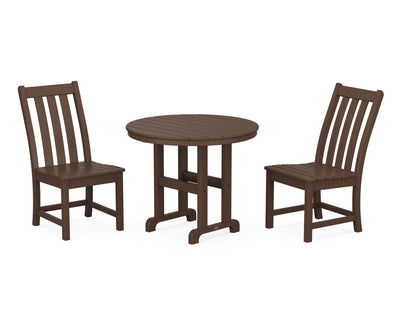 Vineyard Side Chair 3-Piece Round Dining Set