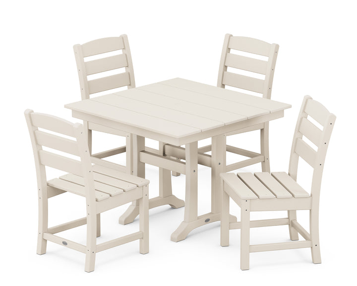 POLYWOOD® Lakeside 5-Piece Farmhouse Trestle Side Chair Dining Set