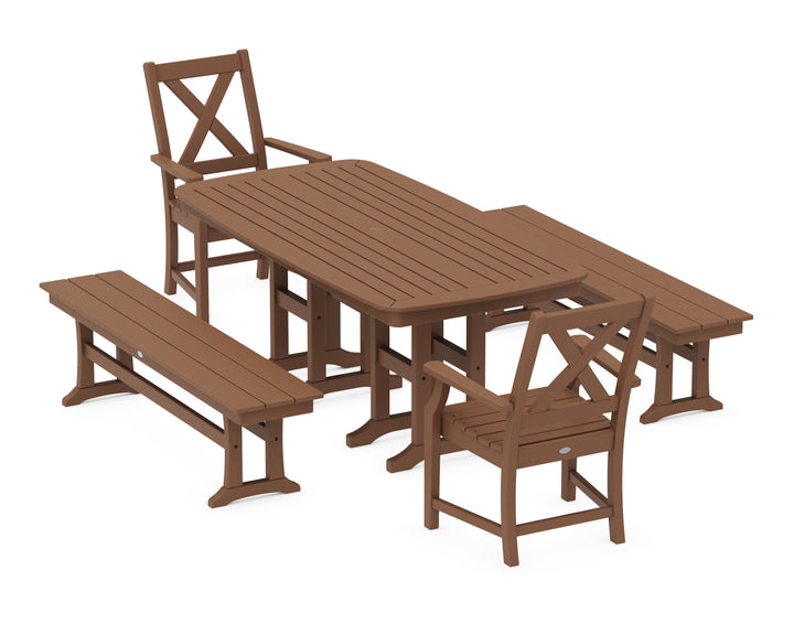 POLYWOOD® Braxton 5-Piece Dining Set with Benches