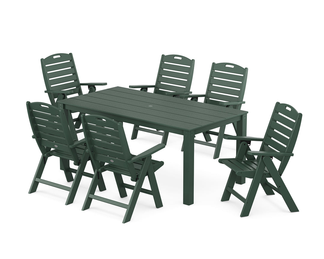 POLYWOOD® Nautical Folding Highback Chair 7-Piece Parsons Dining Set