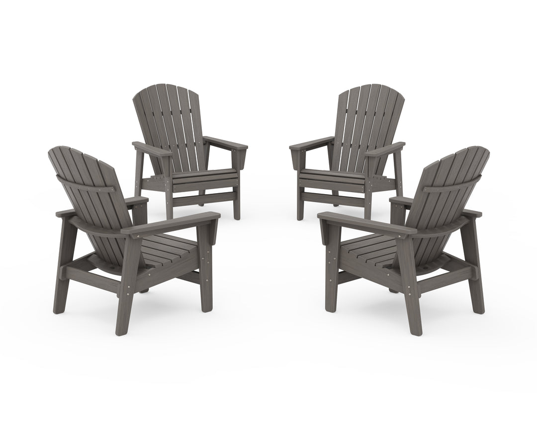 POLYWOOD® 4-Piece Nautical Grand Upright Adirondack Chair Conversation Set