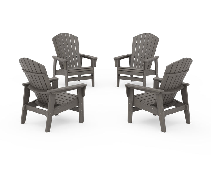 POLYWOOD® 4-Piece Nautical Grand Upright Adirondack Chair Conversation Set