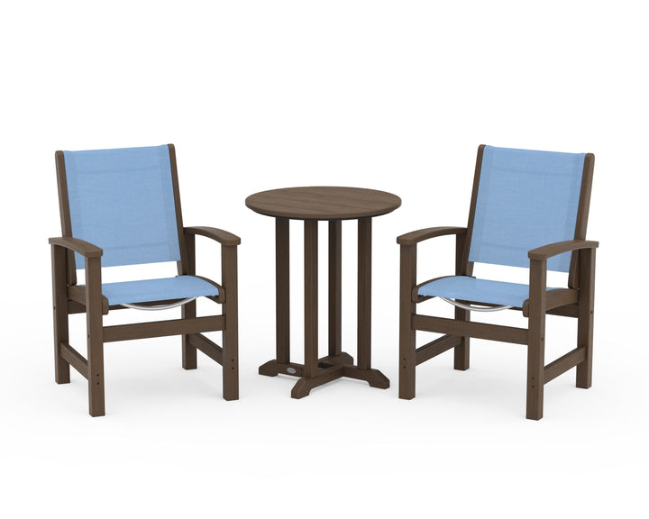 POLYWOOD® Coastal 3-Piece Round Bistro Dining Set