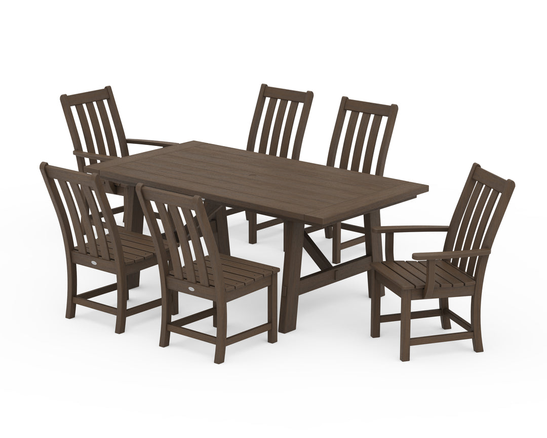 POLYWOOD® Vineyard 7-Piece Rustic Farmhouse Dining Set