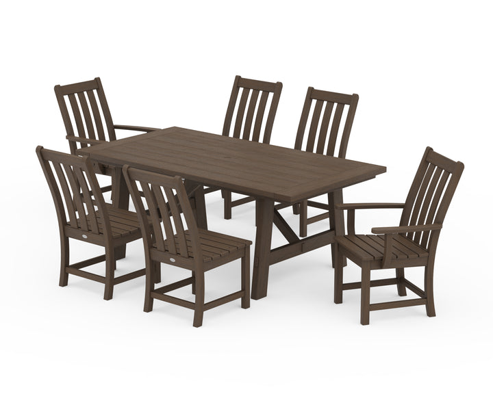 POLYWOOD® Vineyard 7-Piece Rustic Farmhouse Dining Set
