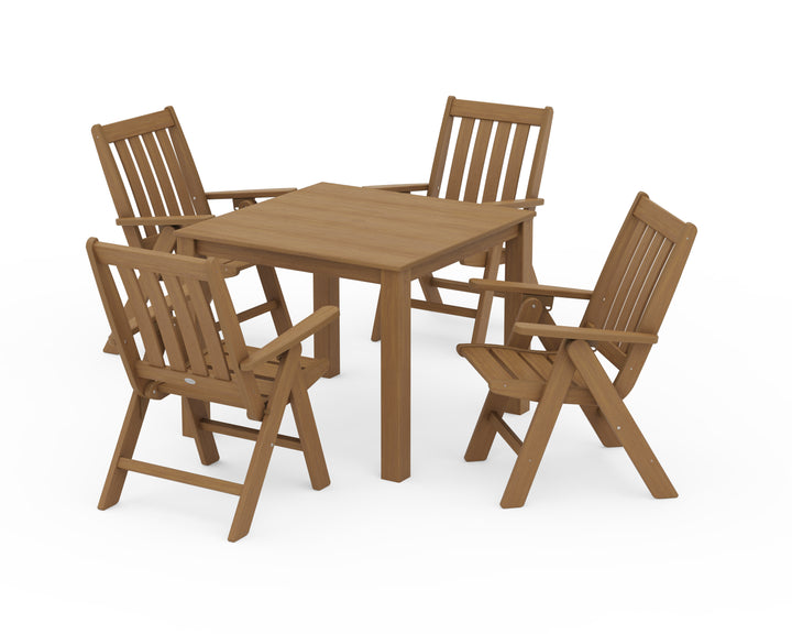 POLYWOOD® Vineyard Folding Chair 5-Piece Parsons Dining Set