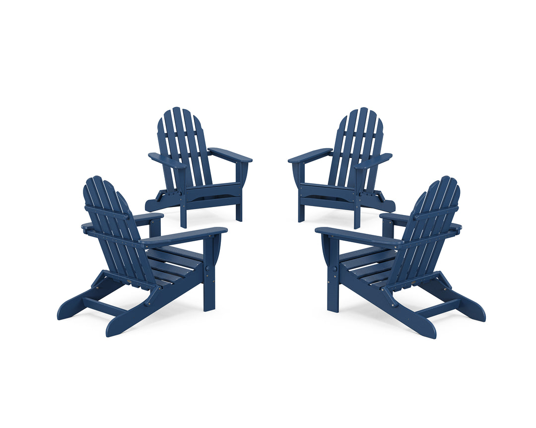 POLYWOOD® 4-Piece Classic Folding Adirondack Conversation Set