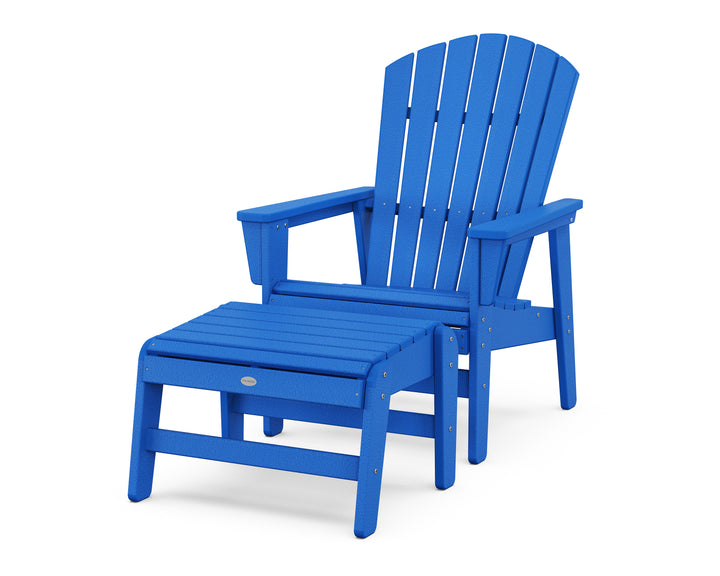 POLYWOOD® Nautical Grand Upright Adirondack Chair with Ottoman