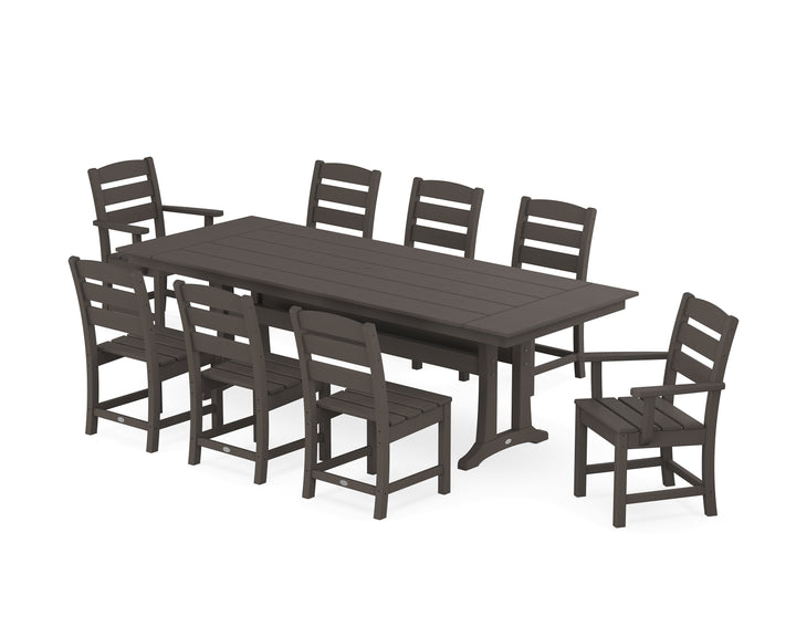 POLYWOOD® Lakeside 9-Piece Farmhouse Dining Set with Trestle Legs