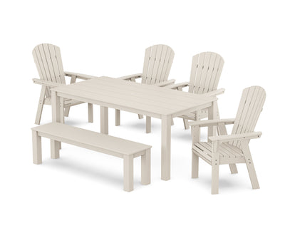 Nautical Curveback Adirondack 6-Piece Parsons Dining Set with Bench