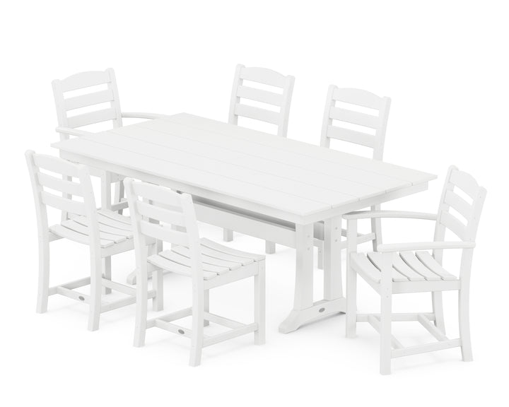 POLYWOOD® La Casa Café 7-Piece Farmhouse Dining Set with Trestle Legs