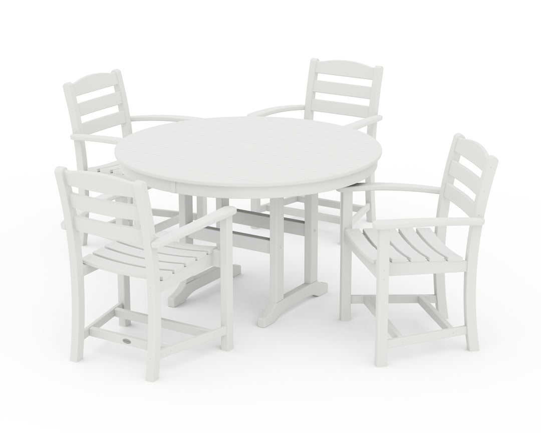 POLYWOOD® La Casa Café 5-Piece Round Farmhouse Dining Set