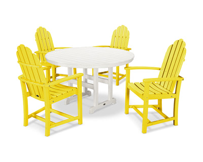 Classic Adirondack 5-Piece Round Farmhouse Dining Set