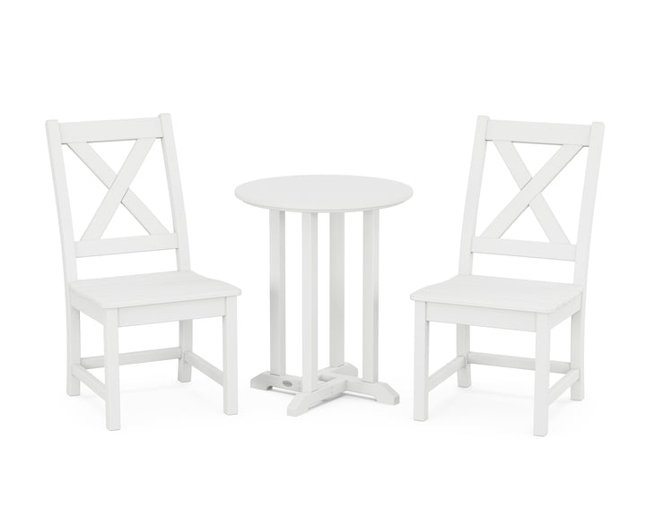 POLYWOOD® Braxton Side Chair 3-Piece Round Bistro Dining Set