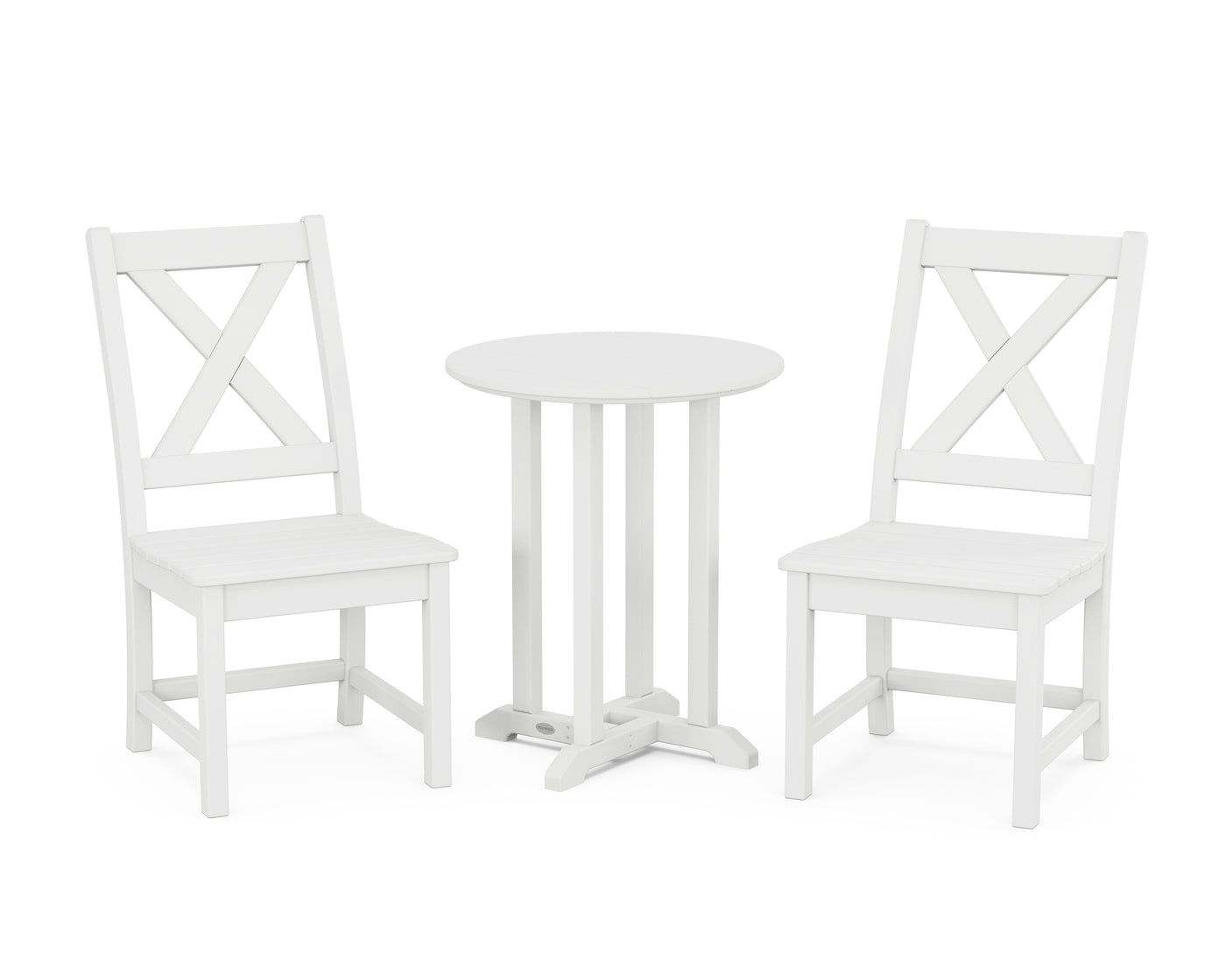 Braxton Side Chair 3-Piece Round Bistro Dining Set