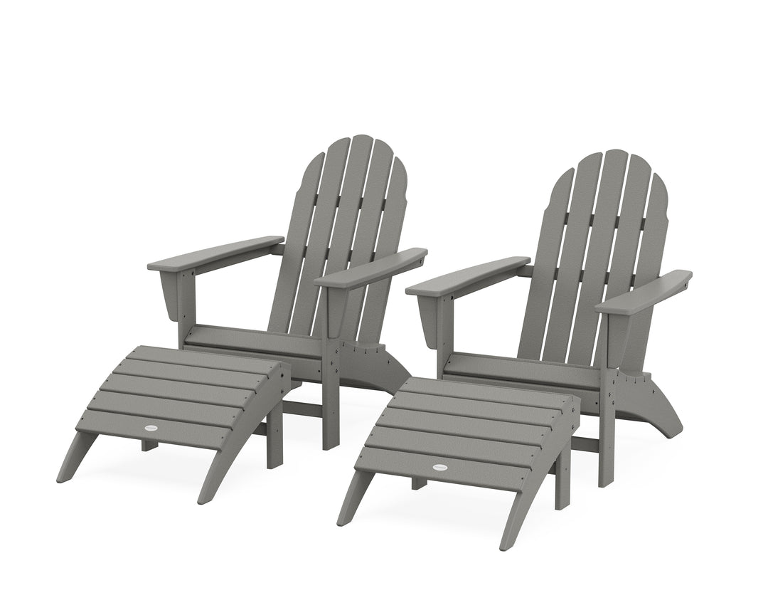 POLYWOOD® Vineyard Adirondack Chair 4-Piece Set with Ottomans