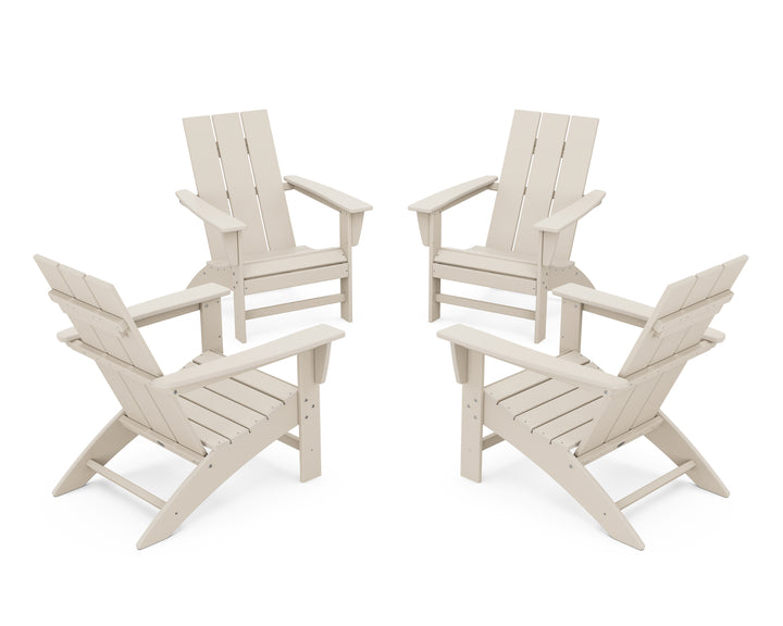 POLYWOOD® 4-Piece Modern Adirondack Chair Conversation Set