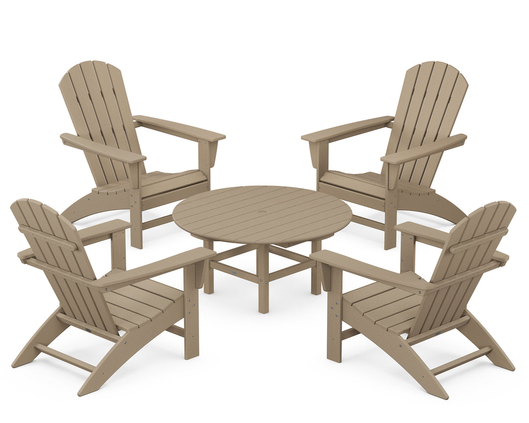 POLYWOOD® Nautical 5-Piece Adirondack Chair Conversation Set