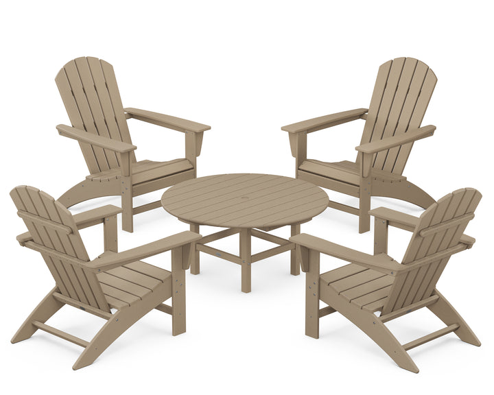 POLYWOOD® Nautical 5-Piece Adirondack Chair Conversation Set