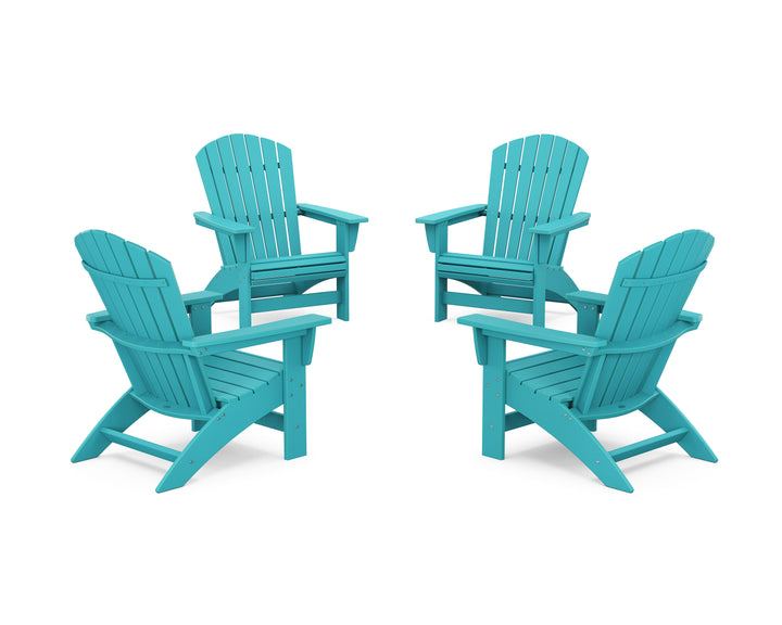POLYWOOD® 4-Piece Nautical Grand Adirondack Chair Conversation Set