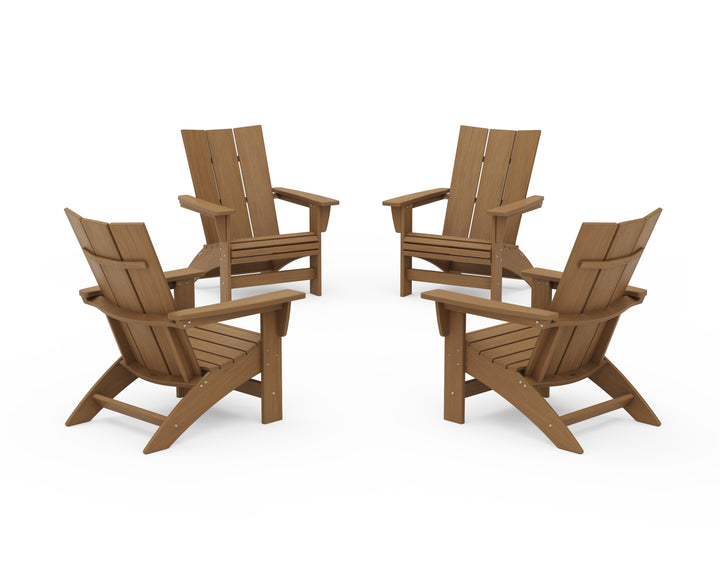 POLYWOOD® 4-Piece Modern Grand Adirondack Chair Conversation Set