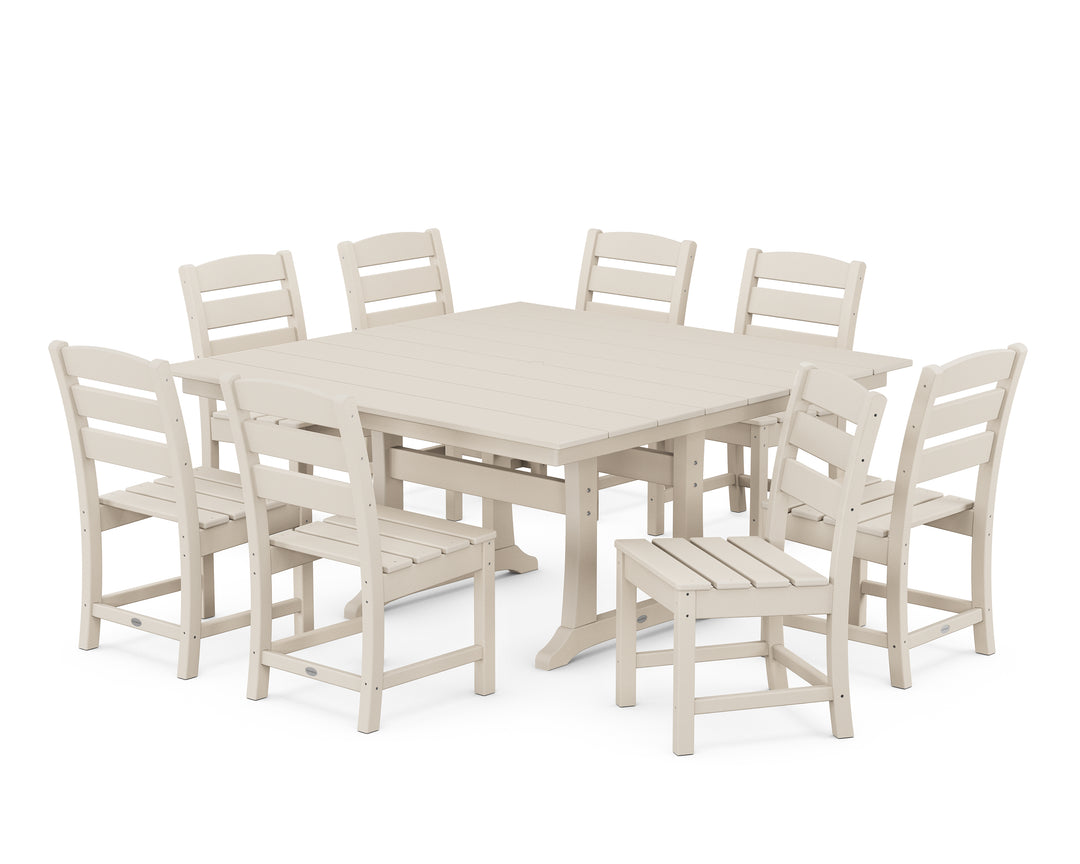 POLYWOOD® Lakeside 9-Piece Farmhouse Trestle Dining Set
