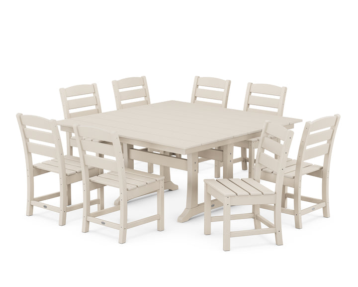 POLYWOOD® Lakeside 9-Piece Farmhouse Trestle Dining Set