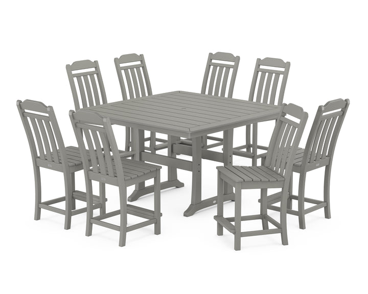 Country Living Cottage 9-Piece Square Side Chair Counter Set with Trestle Legs
