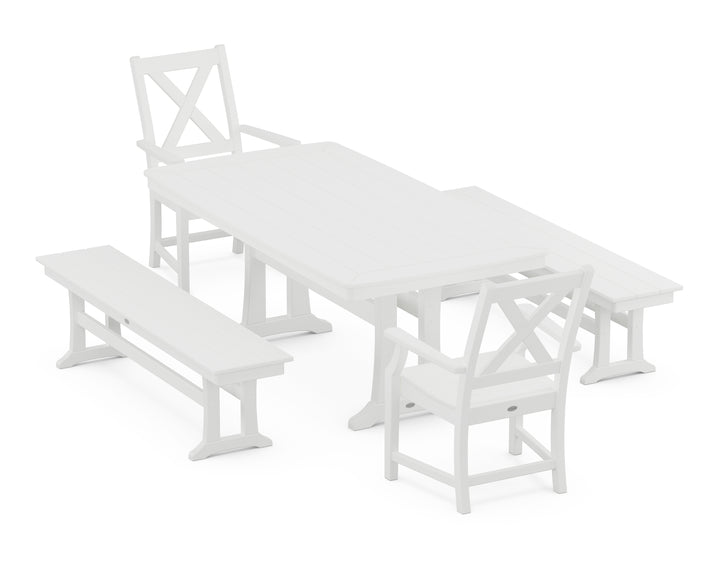 POLYWOOD® Braxton 5-Piece Dining Set with Trestle Legs