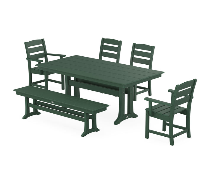 POLYWOOD® Lakeside 6-Piece Farmhouse Dining Set With Trestle Legs