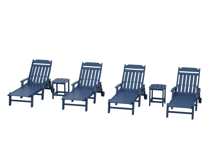 Country Living Cottage 6-Piece Chaise Set with Arms and Wheels
