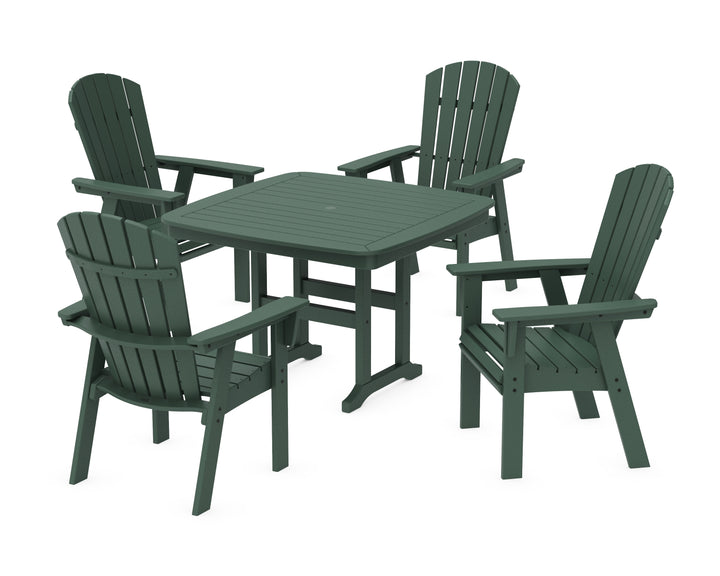 POLYWOOD® Nautical Curveback Adirondack 5-Piece Dining Set