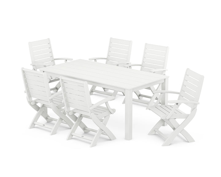 POLYWOOD® Signature Folding Chair 7-Piece Parsons Dining Set
