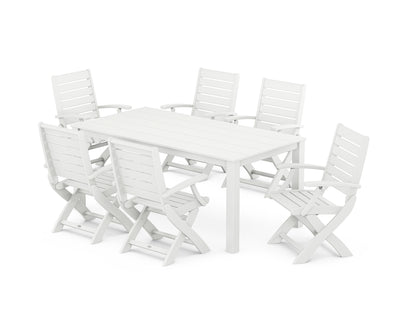 Signature Folding Chair 7-Piece Parsons Dining Set