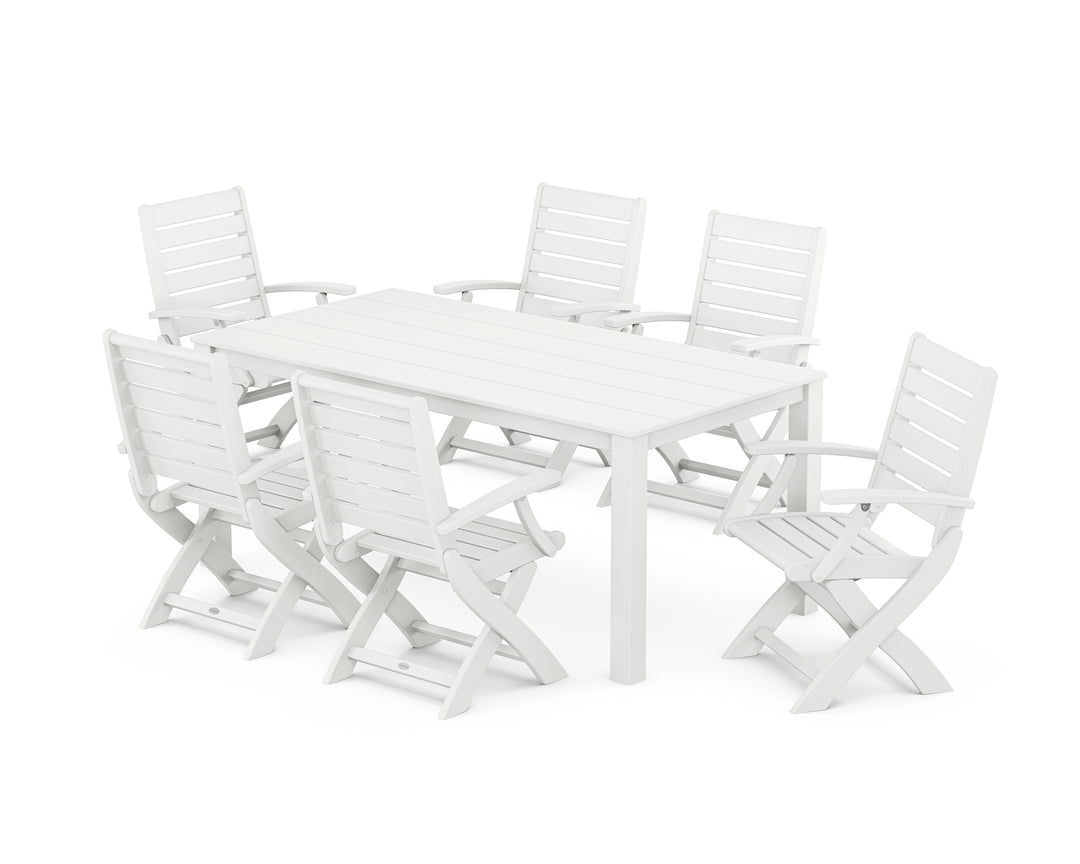 POLYWOOD® Signature Folding Chair 7-Piece Parsons Dining Set