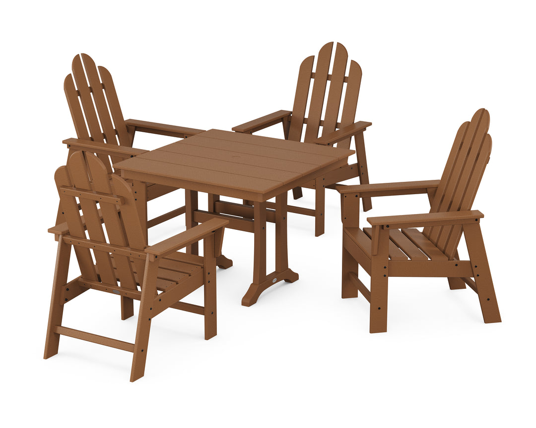 POLYWOOD® Long Island 5-Piece Farmhouse Dining Set With Trestle Legs