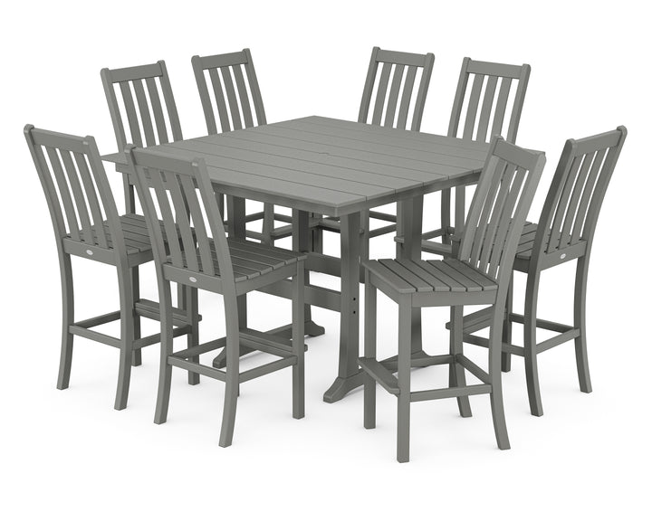 POLYWOOD® Vineyard 9-Piece Farmhouse Trestle Bar Set