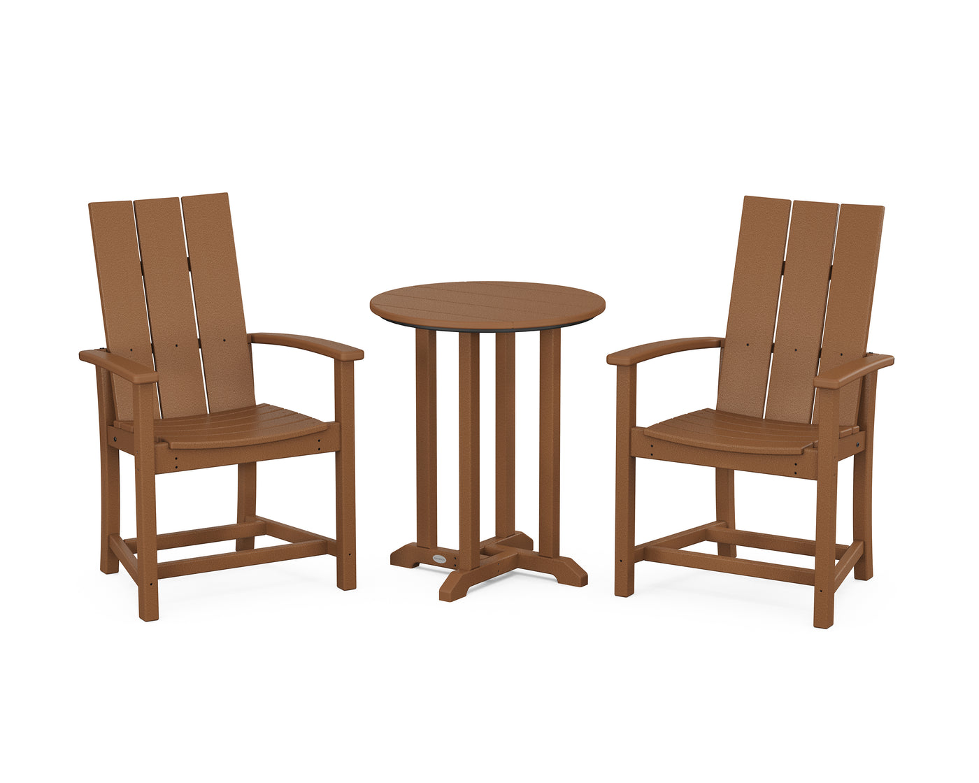 Modern Adirondack 3-Piece Round Farmhouse Bistro Dining Set