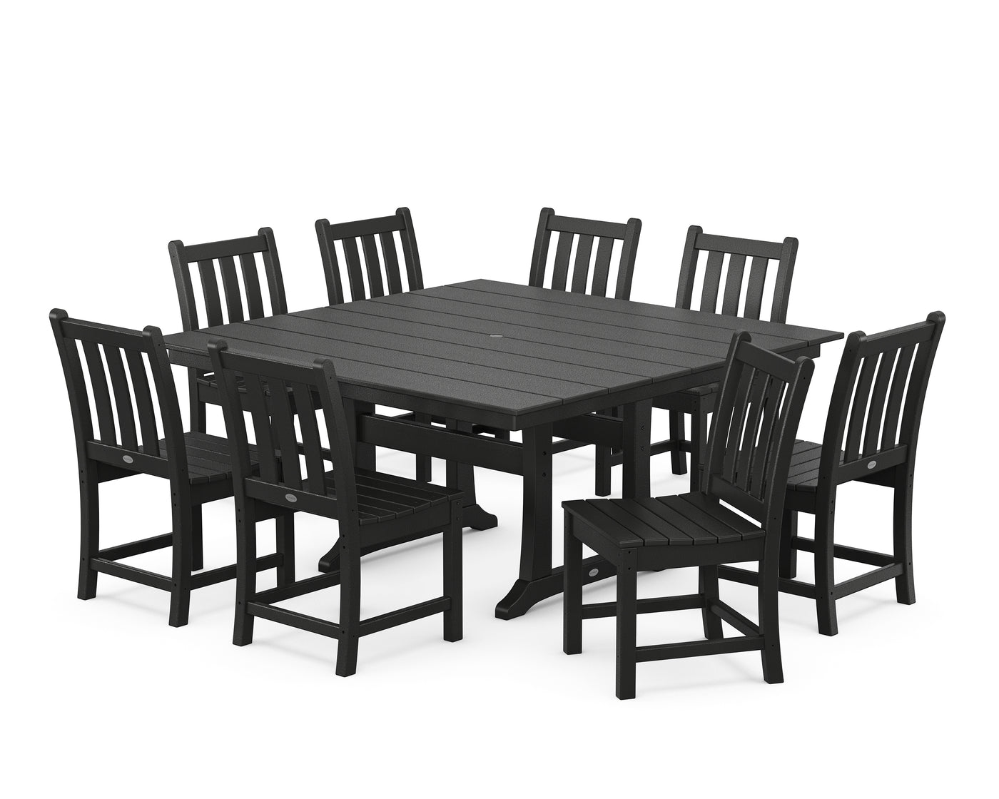 Traditional Garden 9-Piece Farmhouse Trestle Dining Set