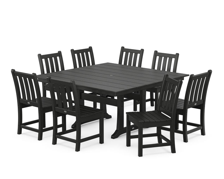 POLYWOOD® Traditional Garden 9-Piece Farmhouse Trestle Dining Set