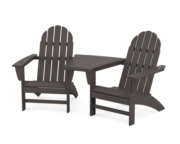POLYWOOD® Vineyard 3-Piece Adirondack Set with Angled Connecting Table