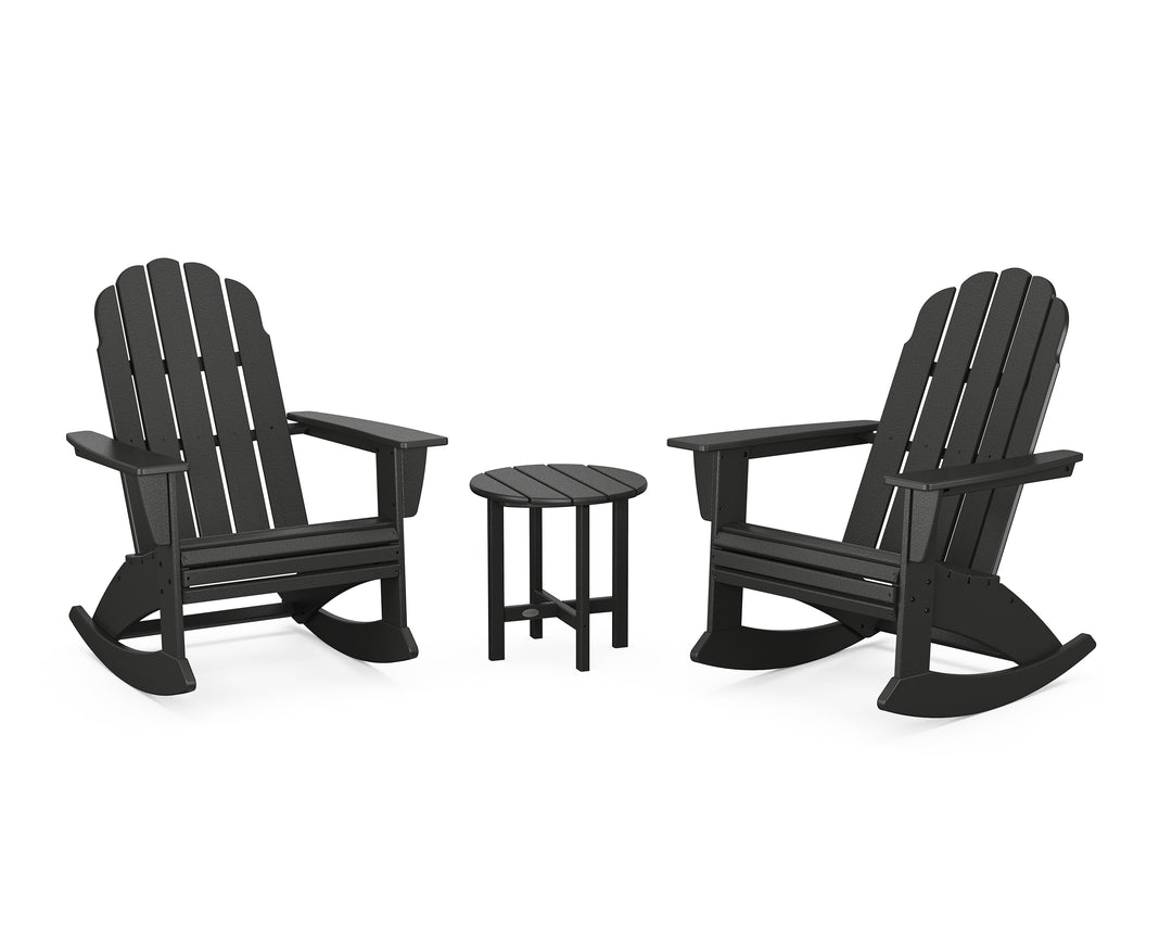 POLYWOOD® Vineyard Curveback 3-Piece Adirondack Rocking Chair Set