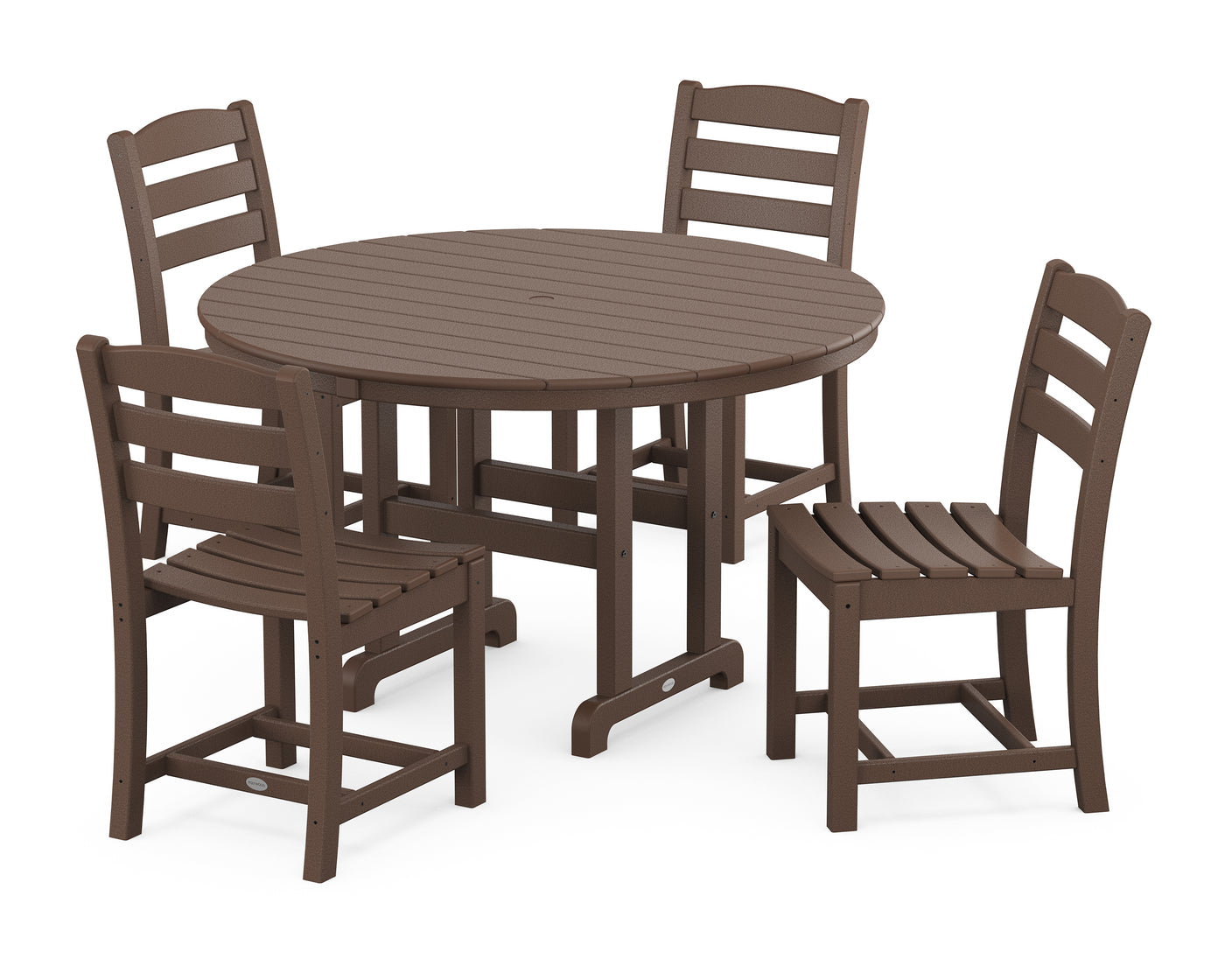 La Casa CafŽ Side Chair 5-Piece Round Farmhouse Dining Set