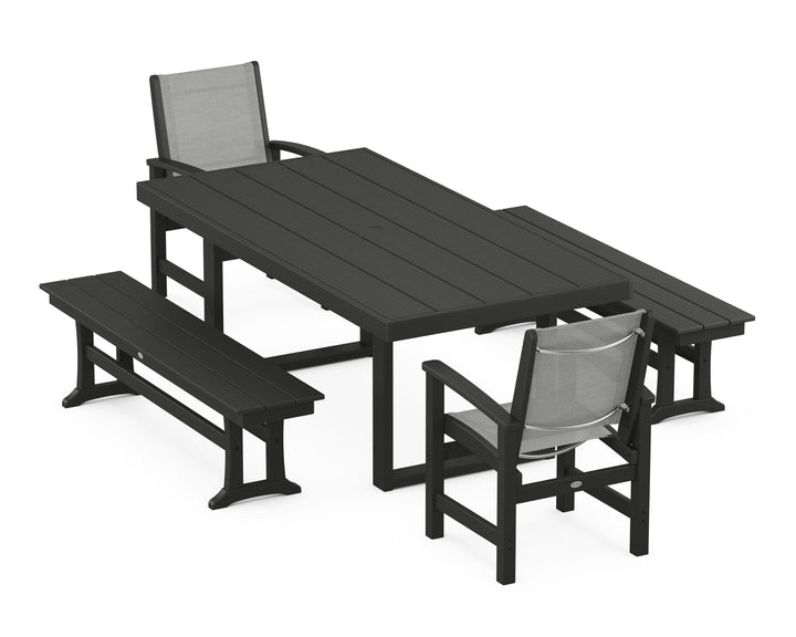 POLYWOOD® Coastal 5-Piece Dining Set with Trestle Legs